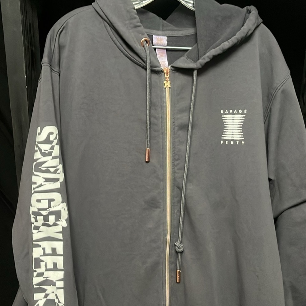 Savage X Fenty - Forever Savage Showgirl Hooded Gray Onesie - Picture 6 of 9